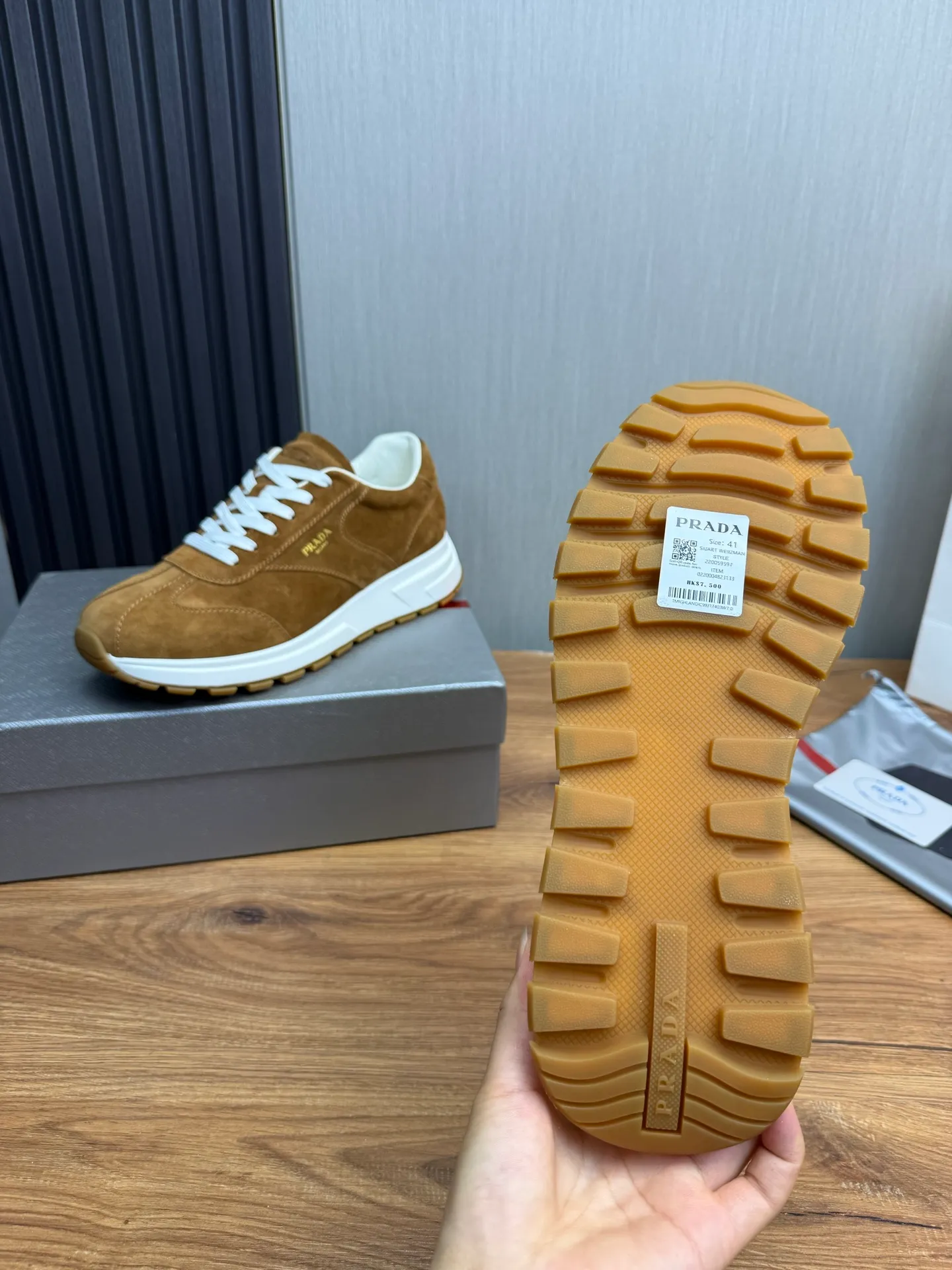 Men's shoes 💰580💰 [PRADA] Hot-selling men's shoes shipped 👏Official website synchronized ⬆️ Original cowhide fabric + cowhide lining, cowhide feet 🐮 1:1 shipment ✔️Original original sole, 38-45 (45. Customized, non-refundable)